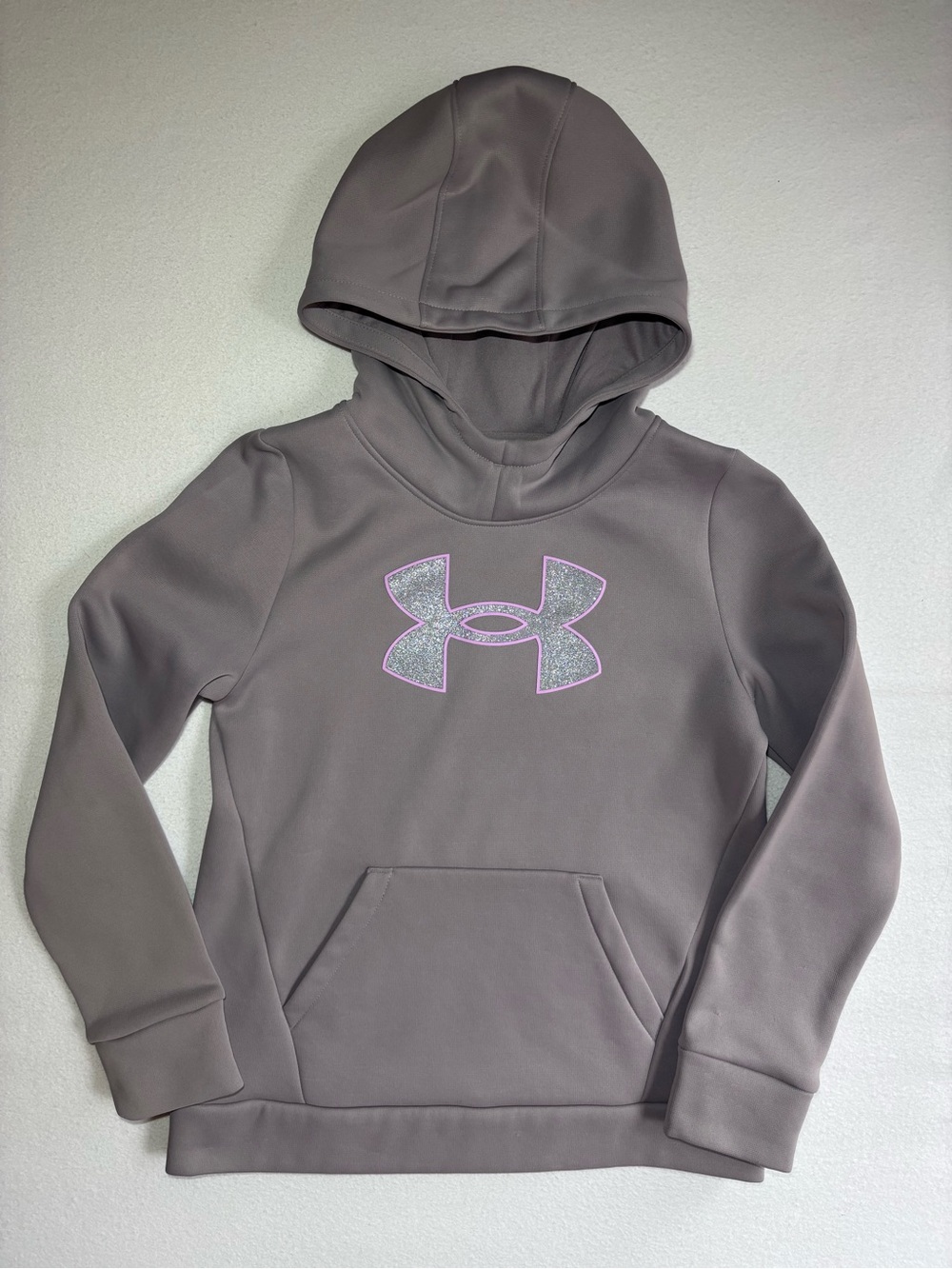 Under Armour Girls Medium Armour Fleece Glitter Logo Hoodie C125